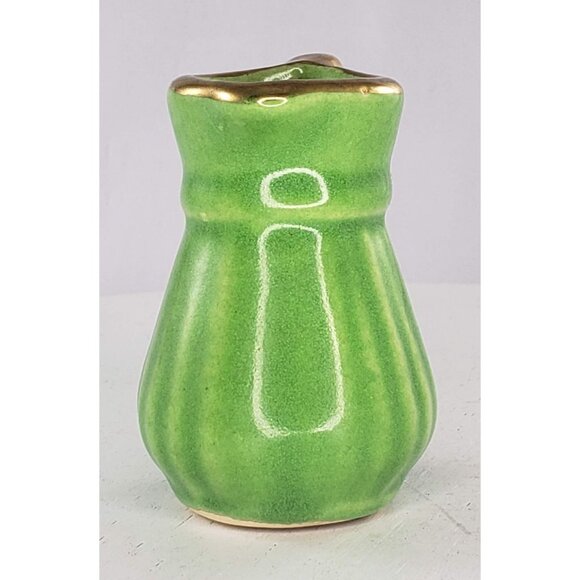 Pottery Pitcher Miniature Green Gold - Picture 3 of 7